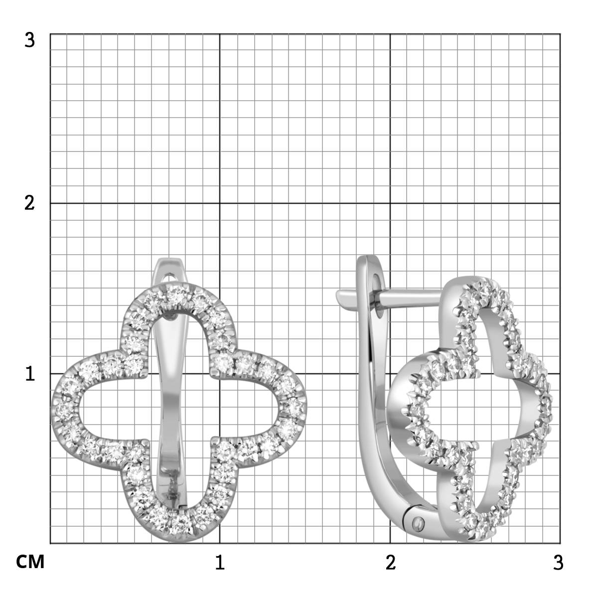 Серьги из белого золота с бриллиантами (050793)