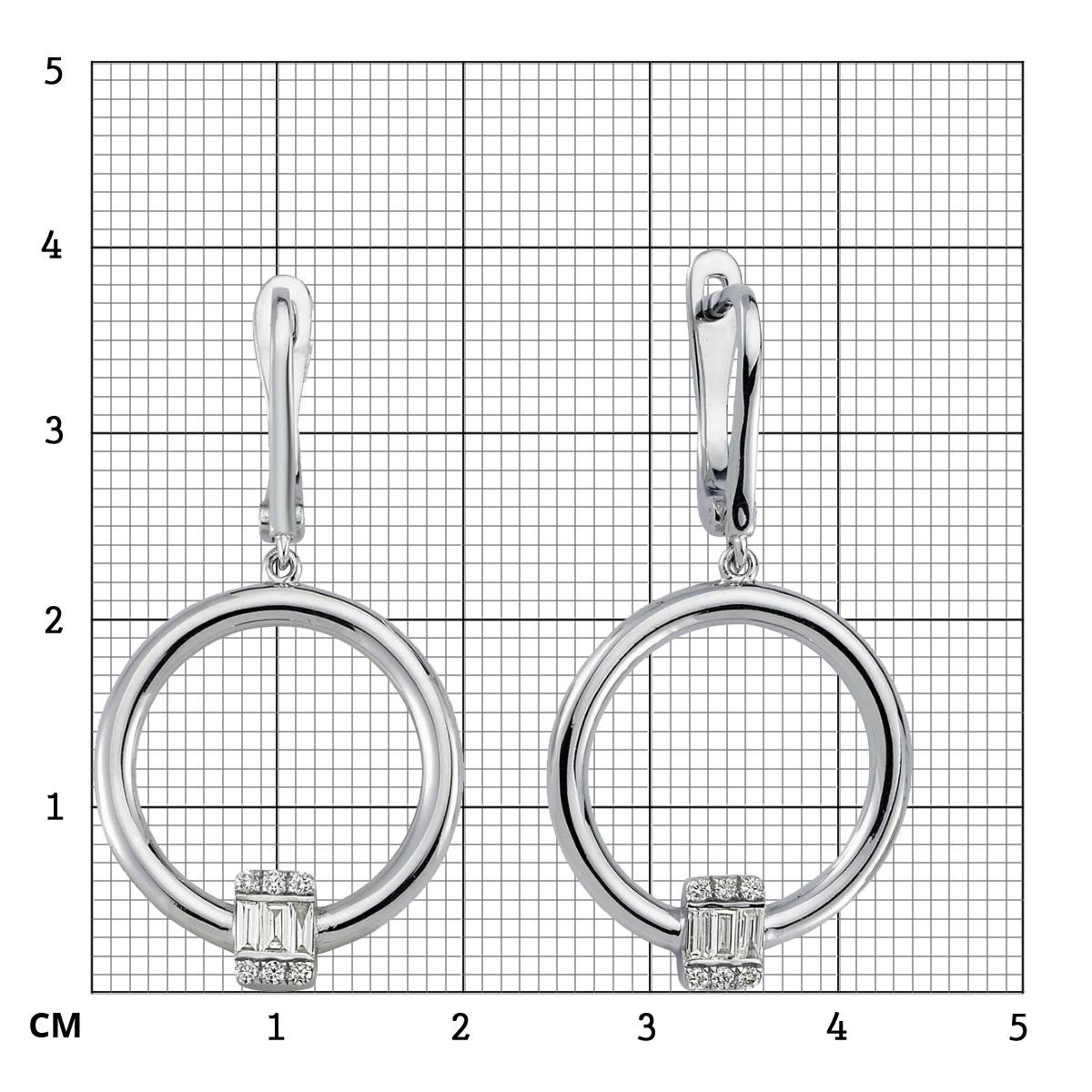 Серьги из белого золота с бриллиантами (050658)