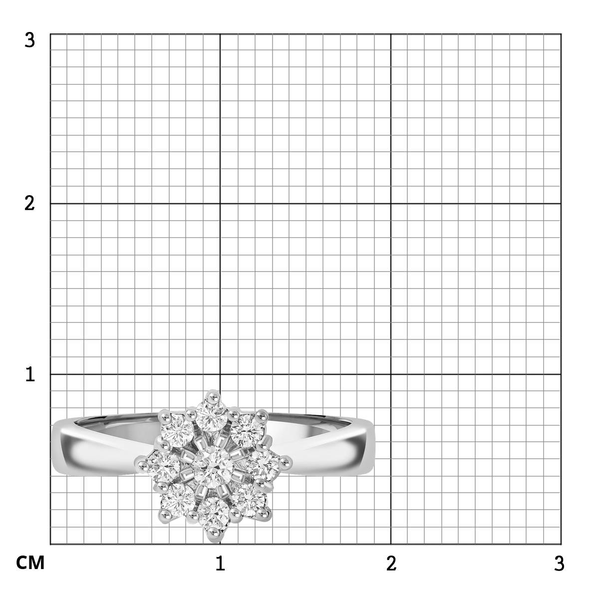 Кольцо из белого золота с бриллиантами (039692)