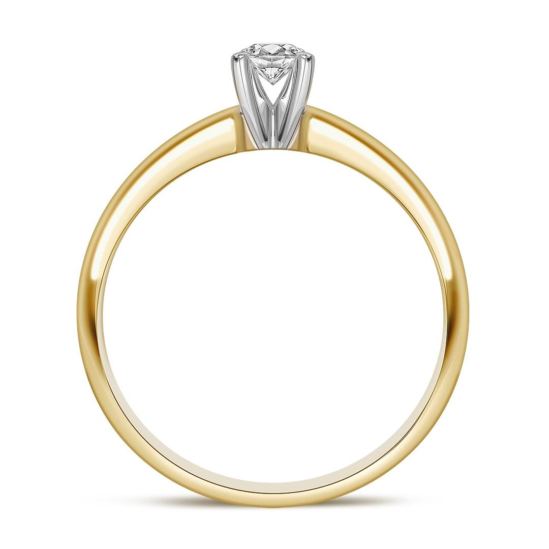 Помолвочное кольцо из комбинированного золота с бриллиантом (042935)