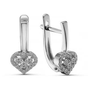 Серьги из белого золота с бриллиантами (063767)