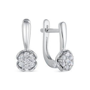 Серьги из белого золота с бриллиантами (061098)