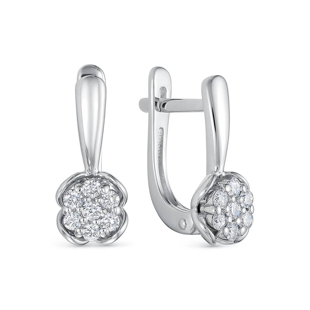 Серьги из белого золота с бриллиантами (061098)