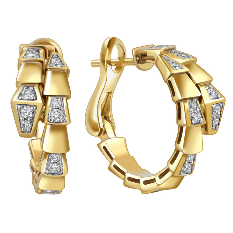 Серьги из жёлтого золота с бриллиантами (058537)