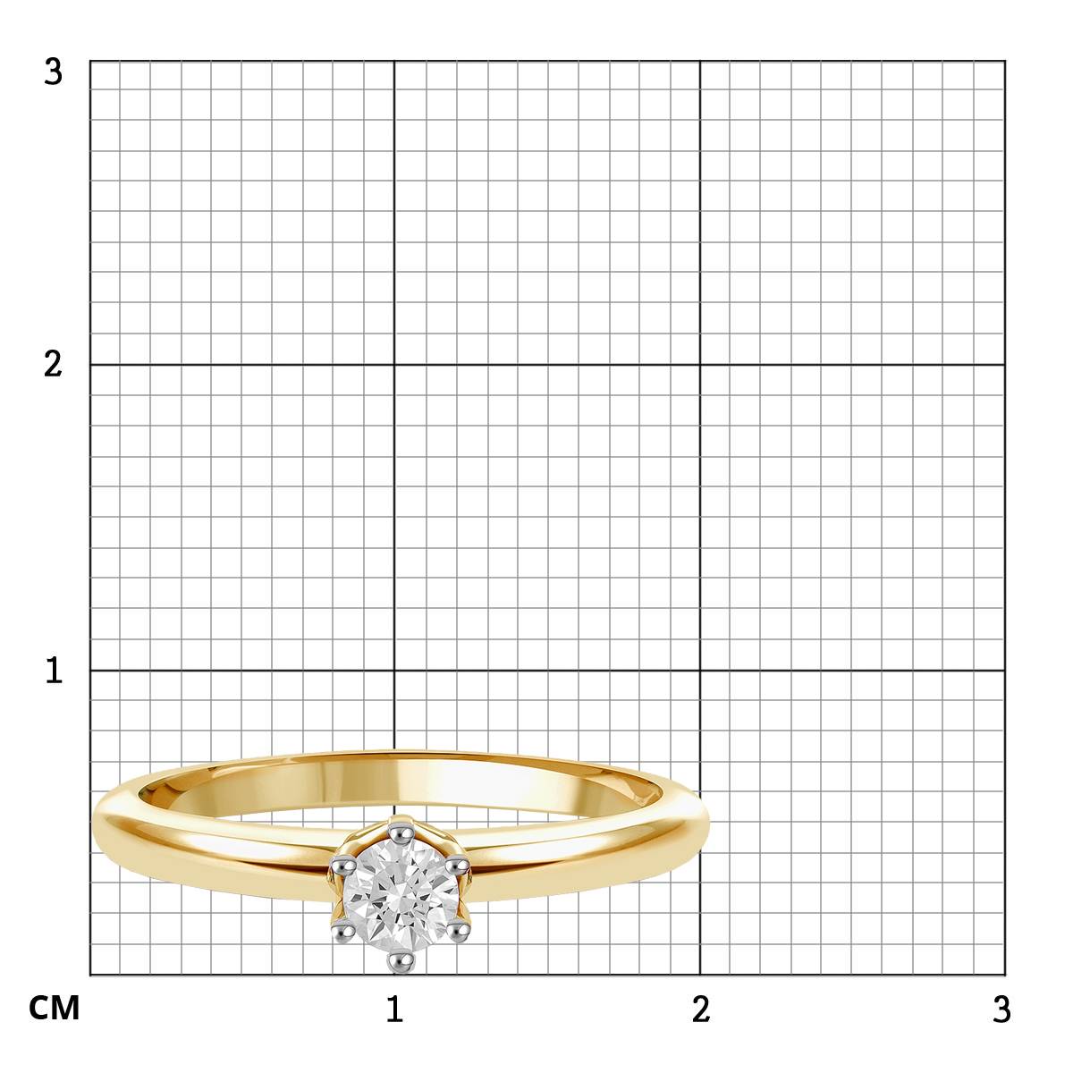 Помолвочное кольцо из комбинированного золота с бриллиантом (042938)