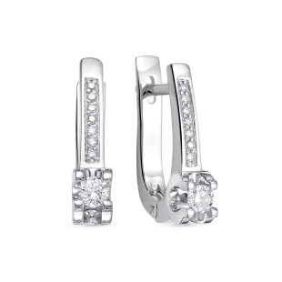 Серьги из белого золота с бриллиантами (047481)