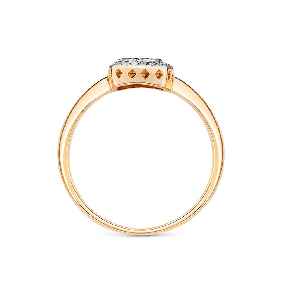 Кольцо из красного золота с бриллиантами (053998)