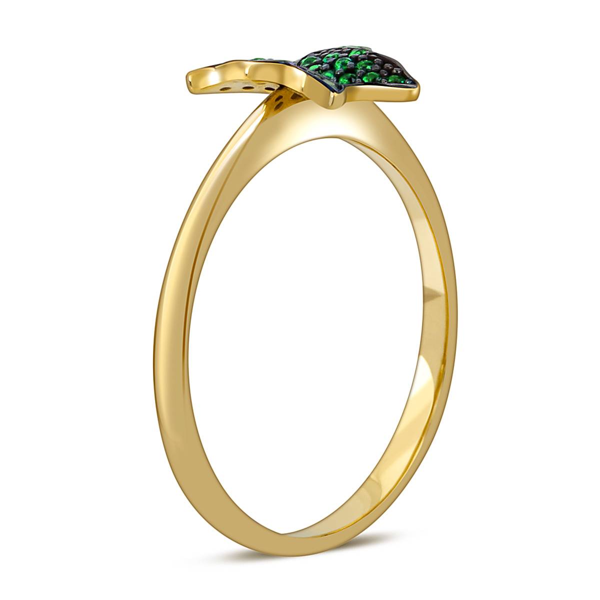 Кольцо из жёлтого золота с фианитами 