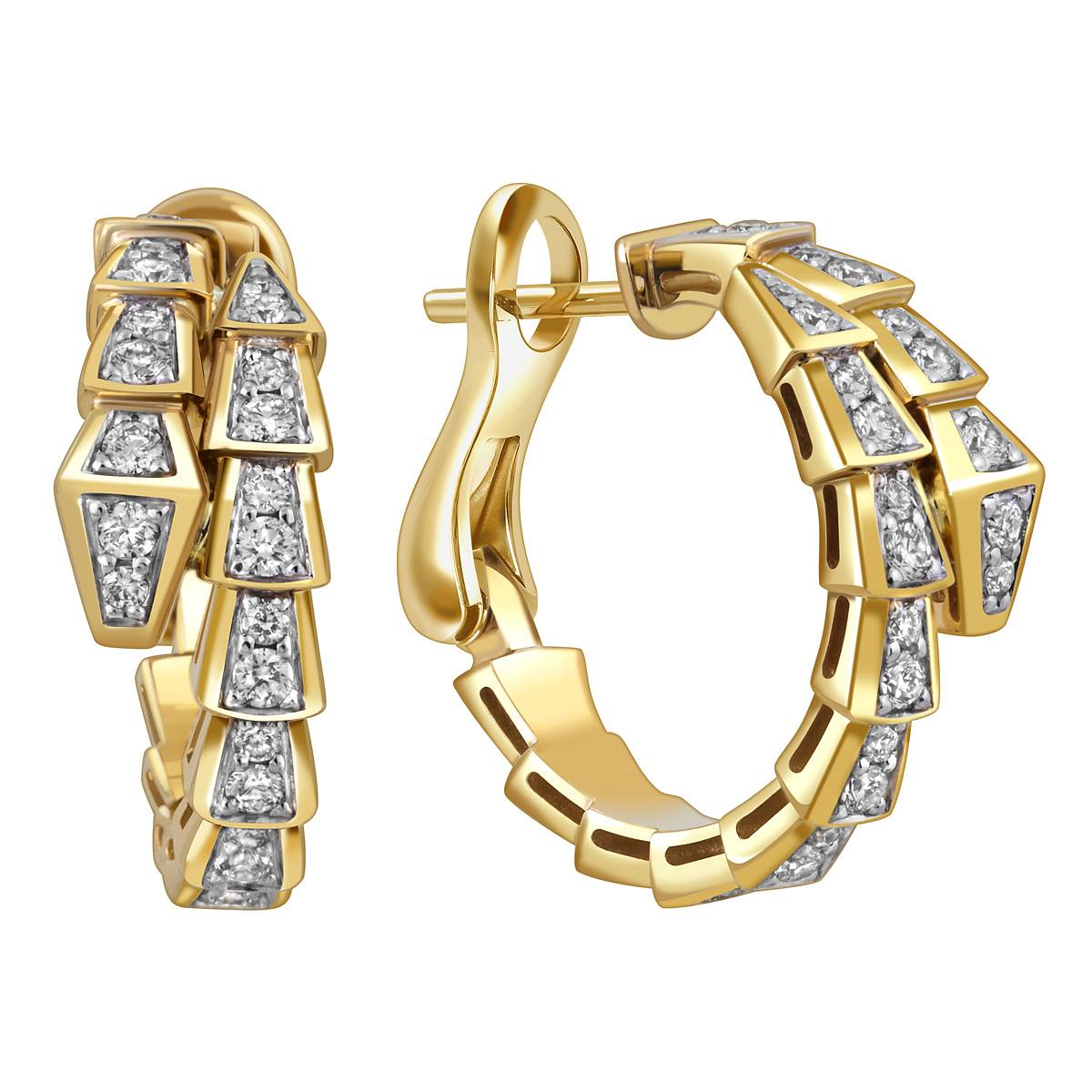 Серьги из жёлтого золота с бриллиантами (059137)