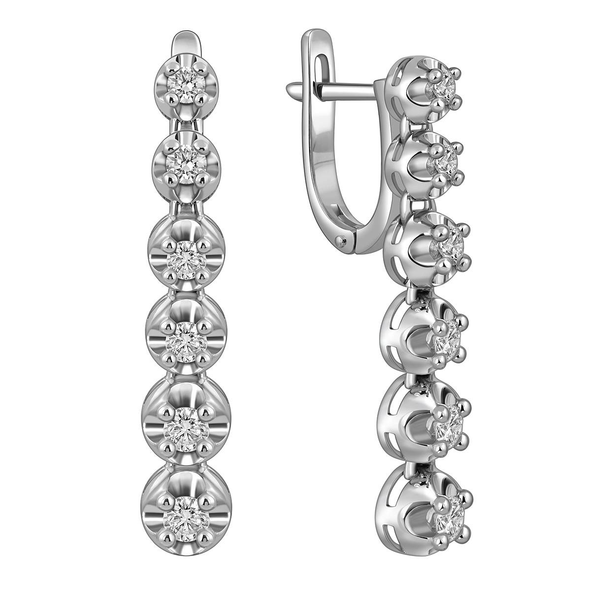 Серьги из белого золота с бриллиантами (025829)