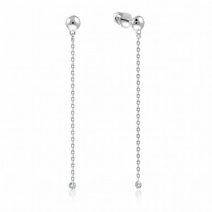 Серьги из белого золота с бриллиантами (047691)