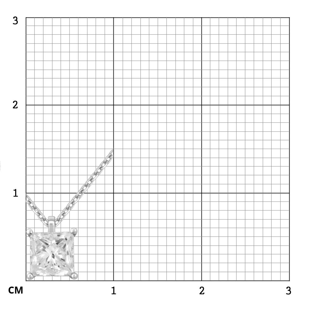 Колье из белого золота с бриллиантом (048100)
