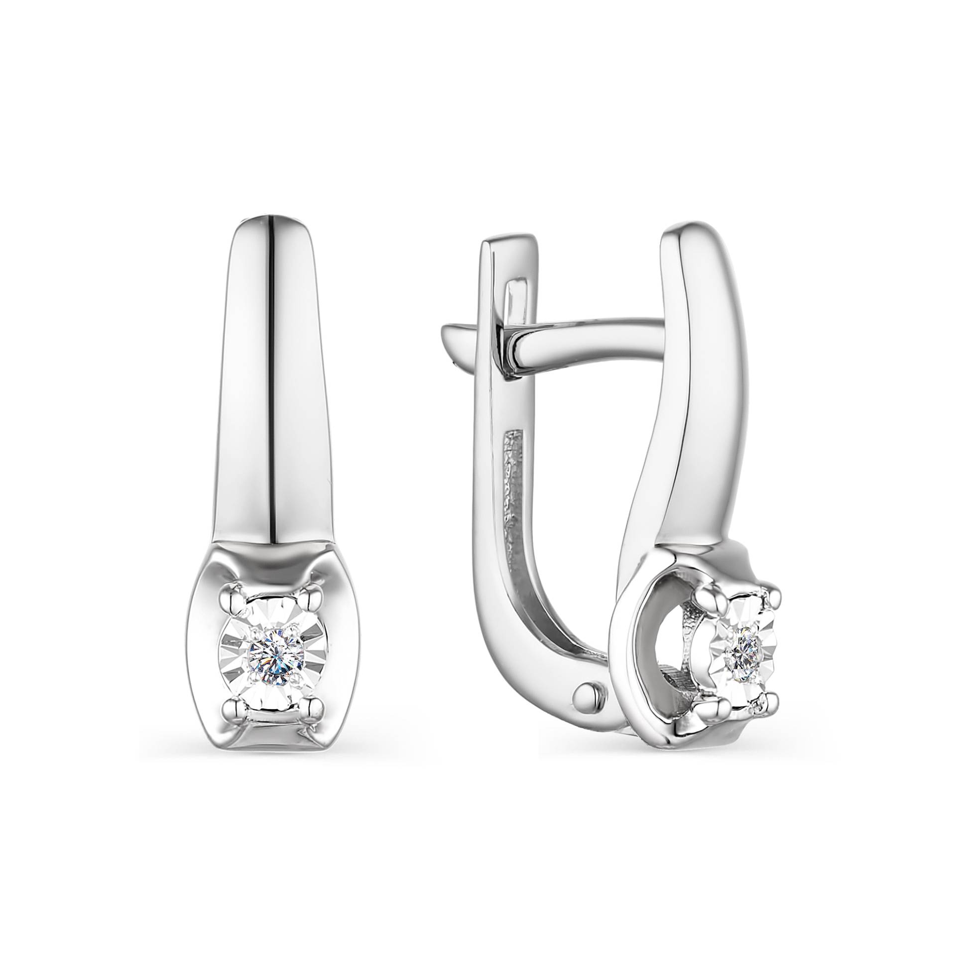 Серьги из белого золота с бриллиантами (043752)