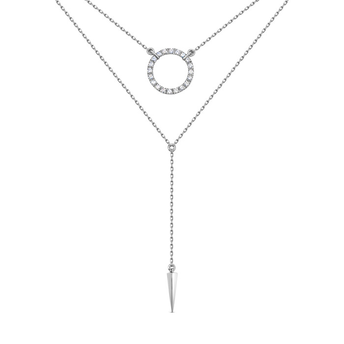 Колье из платины с бриллиантами (048390)