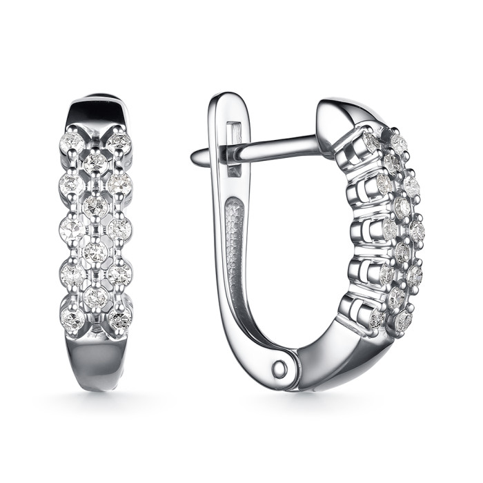 Серьги из белого золота с бриллиантами (059040)