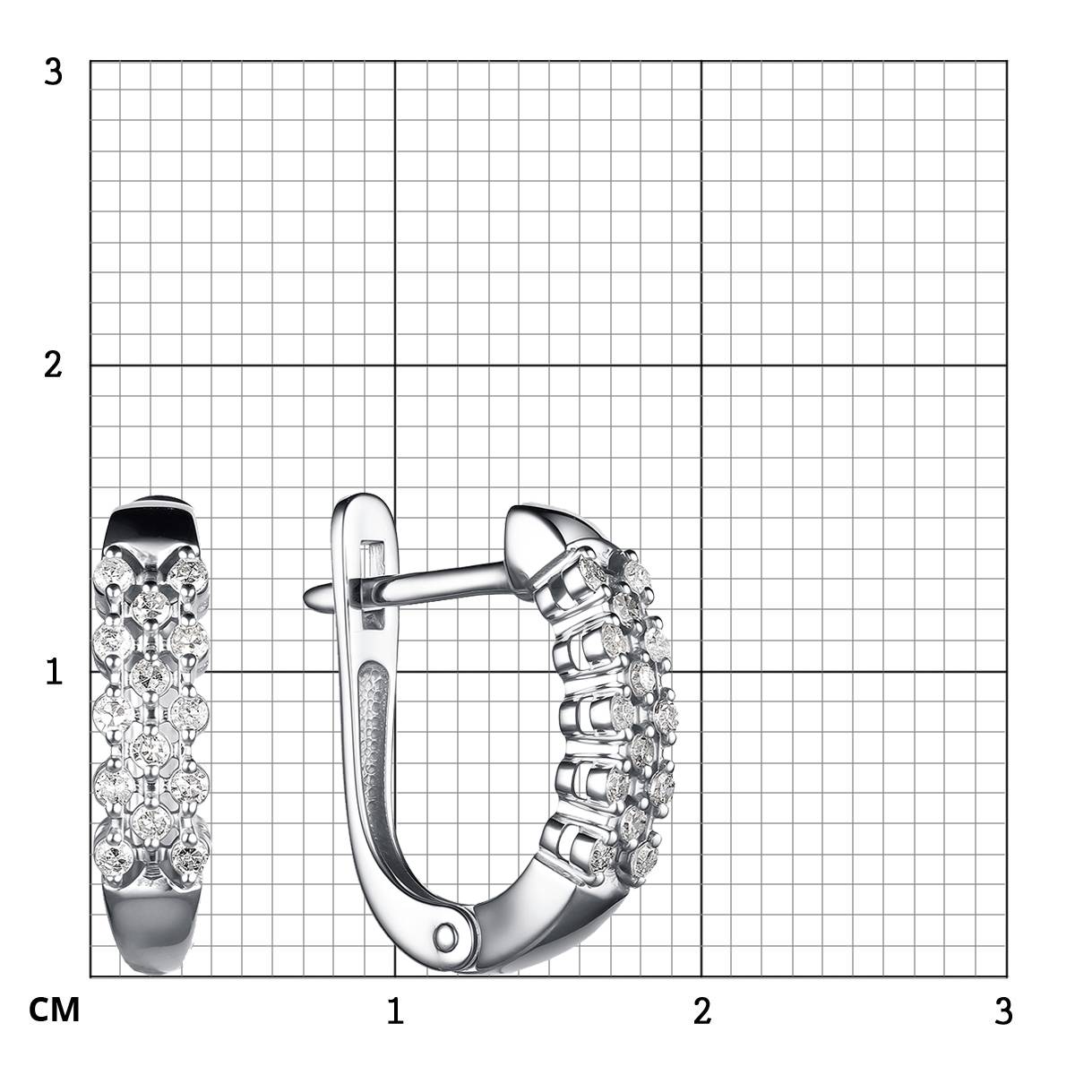 Серьги из белого золота с бриллиантами (059040)