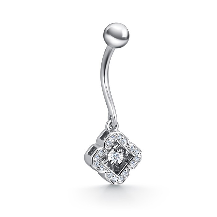 Пирсинг из белого золота с бриллиантами (058863)
