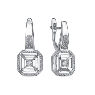 Серьги из платины с бриллиантами (058389)