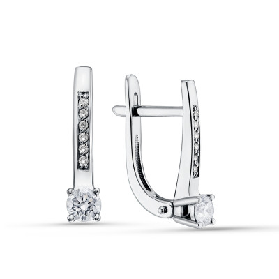 Серьги из белого золота с бриллиантами (058766)
