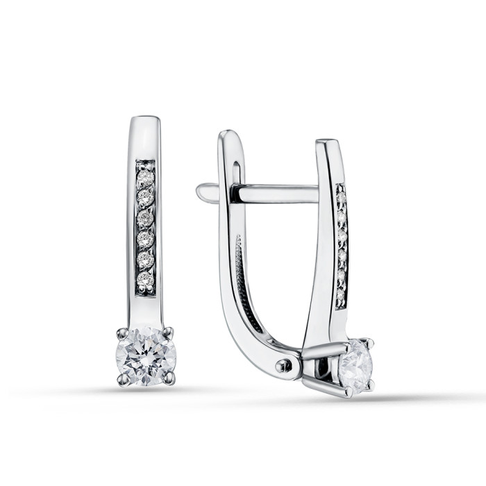 Серьги из белого золота с бриллиантами (058766)