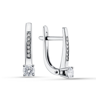 Серьги из белого золота с бриллиантами (058766)