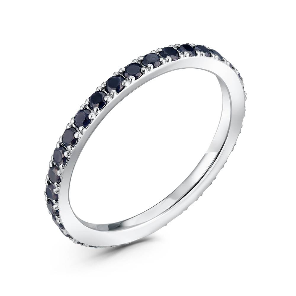 Кольцо из белого золота с сапфирами (060470)