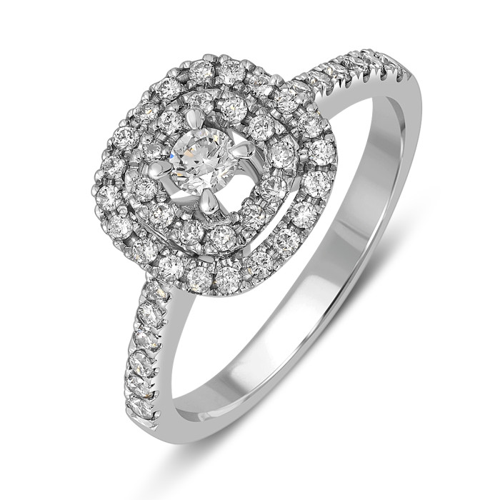 Кольцо из белого золота с бриллиантами (042546)