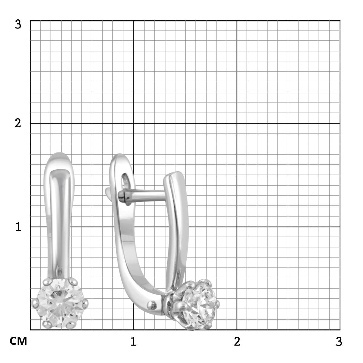 Серьги из белого золота с бриллиантами (047992)