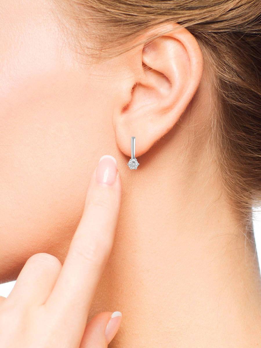 Серьги из белого золота с бриллиантами (047992)