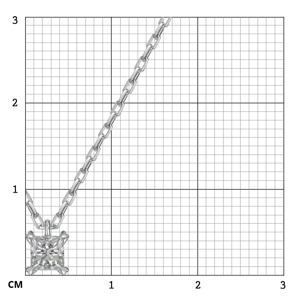 Колье из белого золота с бриллиантом (062915)