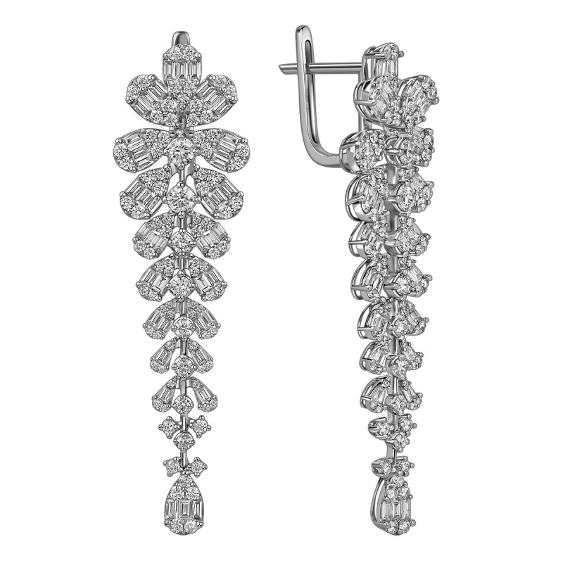 Серьги из белого золота с бриллиантами (050739)