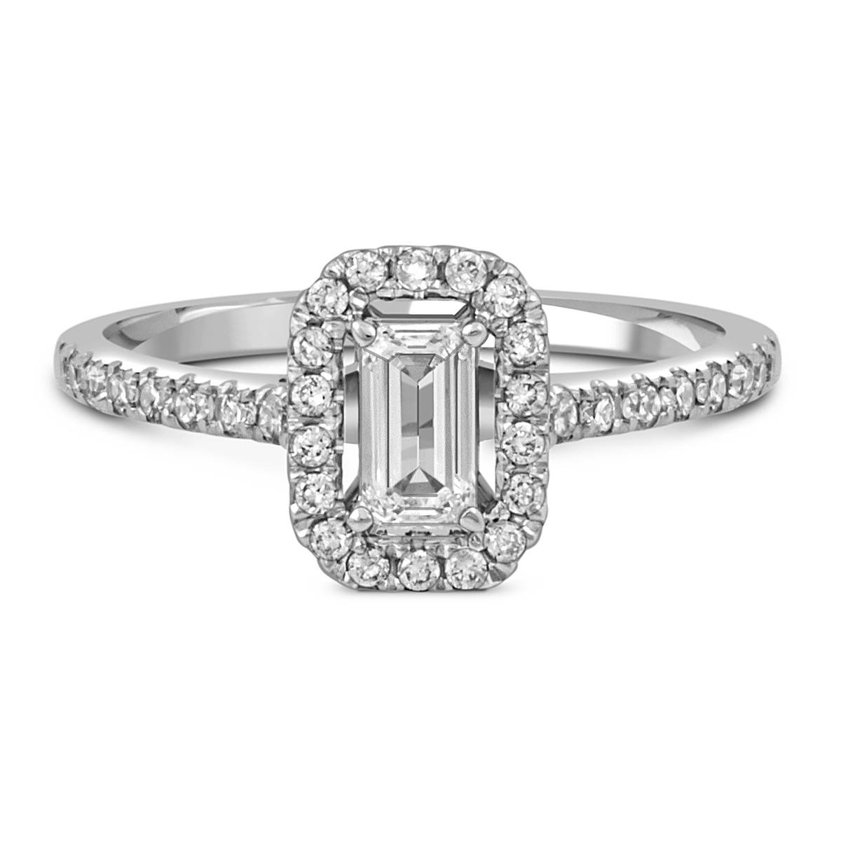 Помолвочное кольцо из белого золота с бриллиантами (051642)