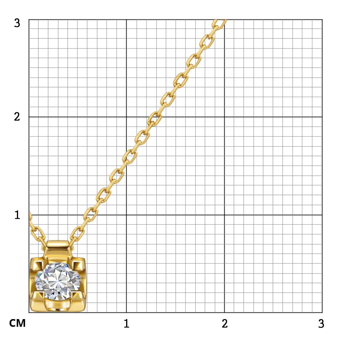 Колье из жёлтого золота с бриллиантом (059392)