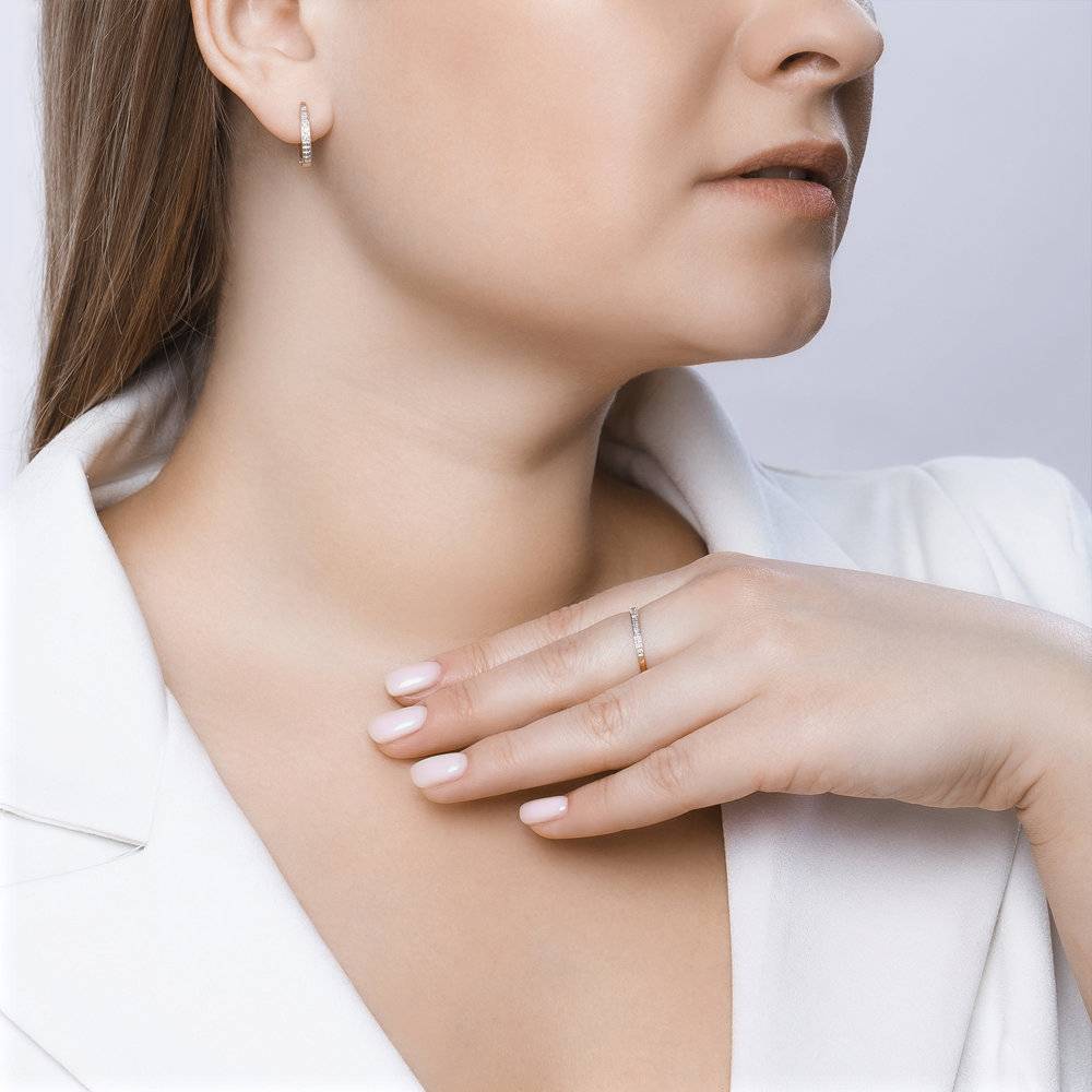 Кольцо из комбинированного золота с бриллиантами (046251)