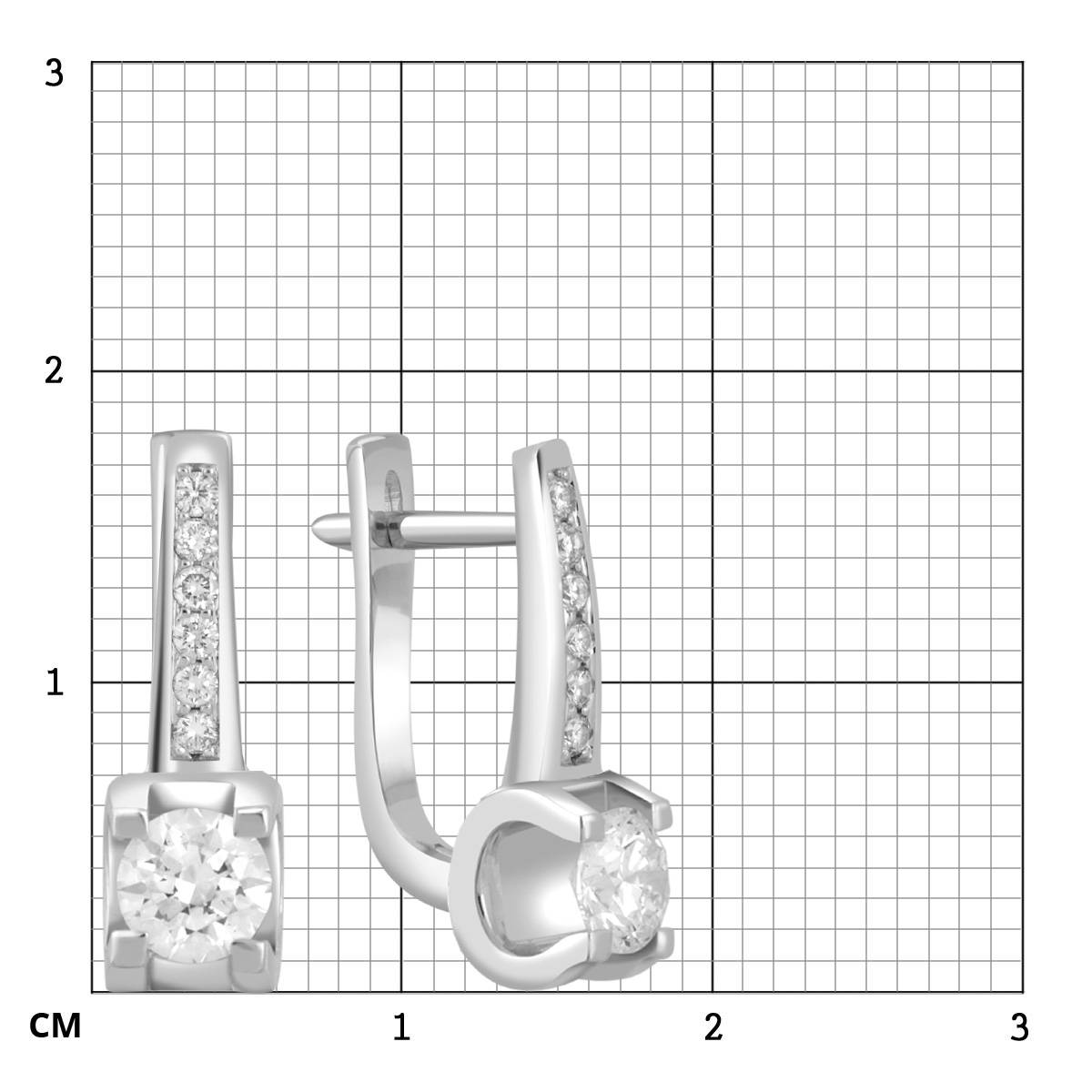 Серьги из платины с бриллиантами (046248)