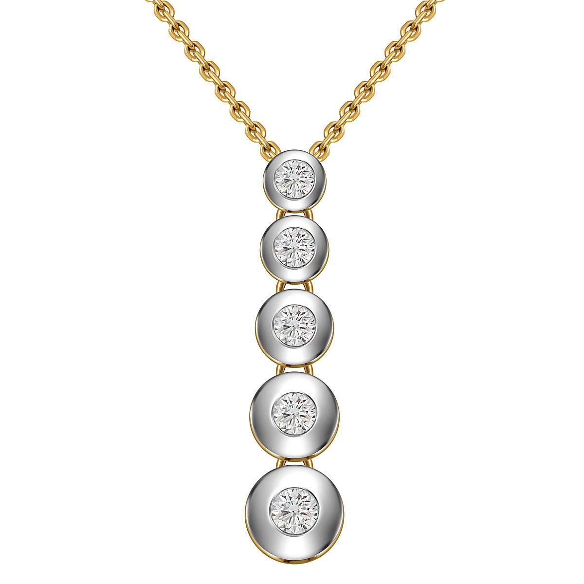 Колье из комбинированного золота с бриллиантами (052960)