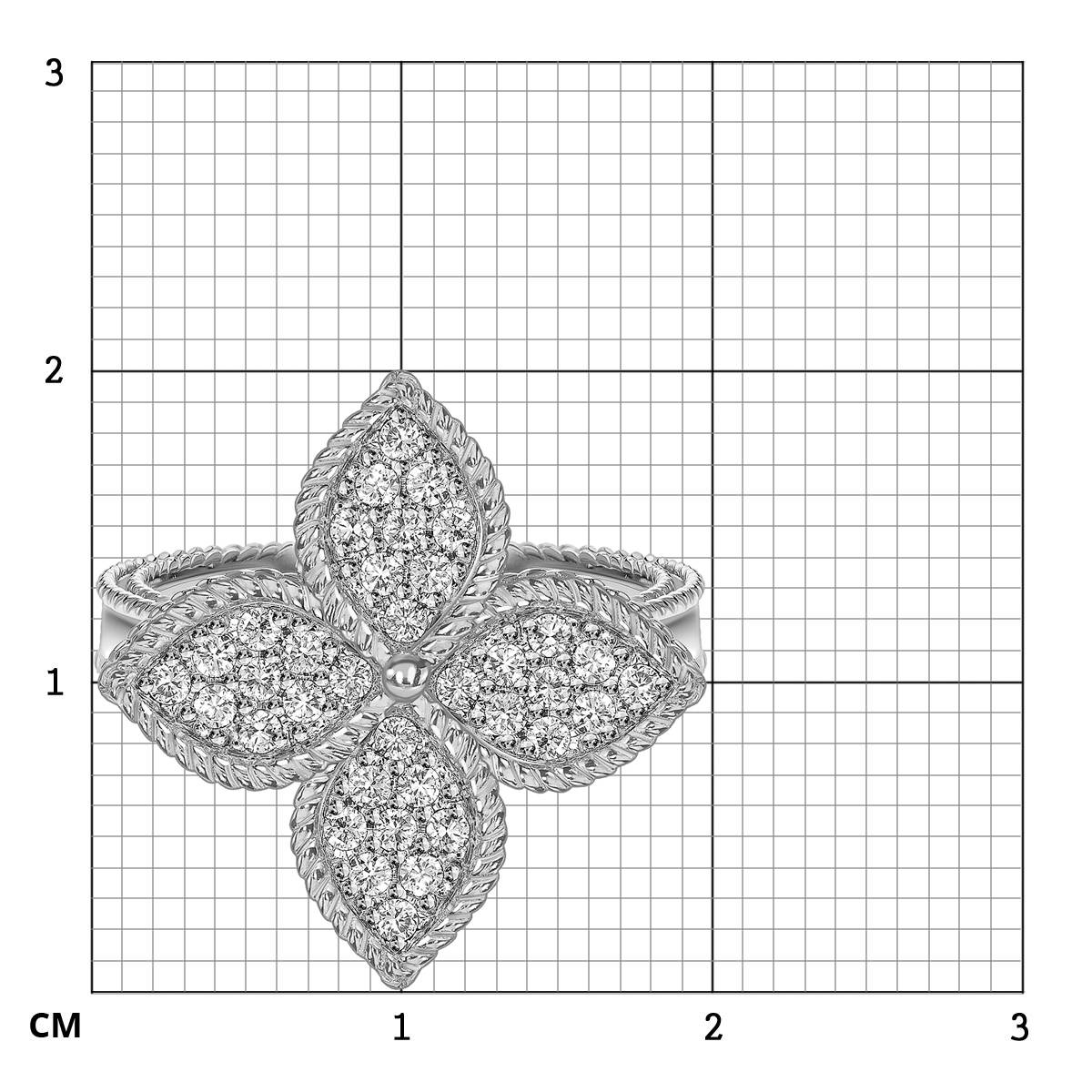 Кольцо из белого золота с бриллиантами (061582)
