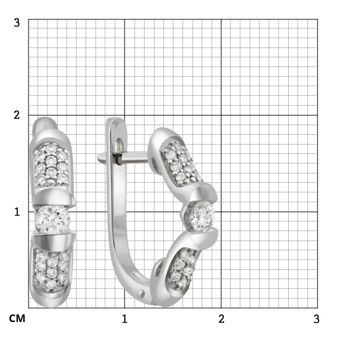 Серьги из белого золота с бриллиантами (036128)