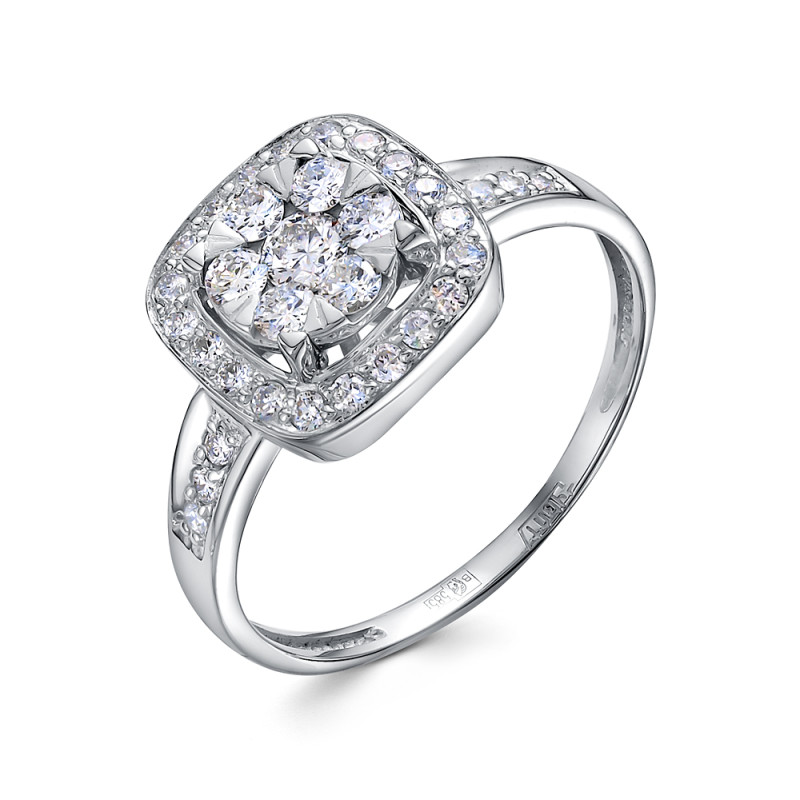 Кольцо из платины с бриллиантами (058383)