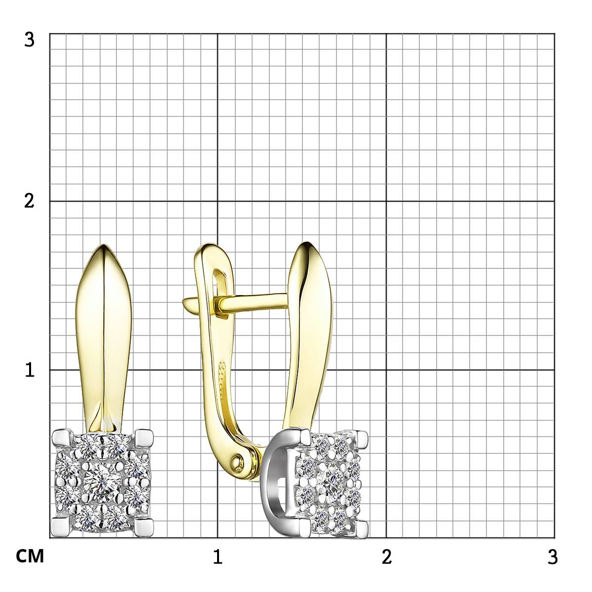 Серьги из жёлтого золота с бриллиантами (059076)