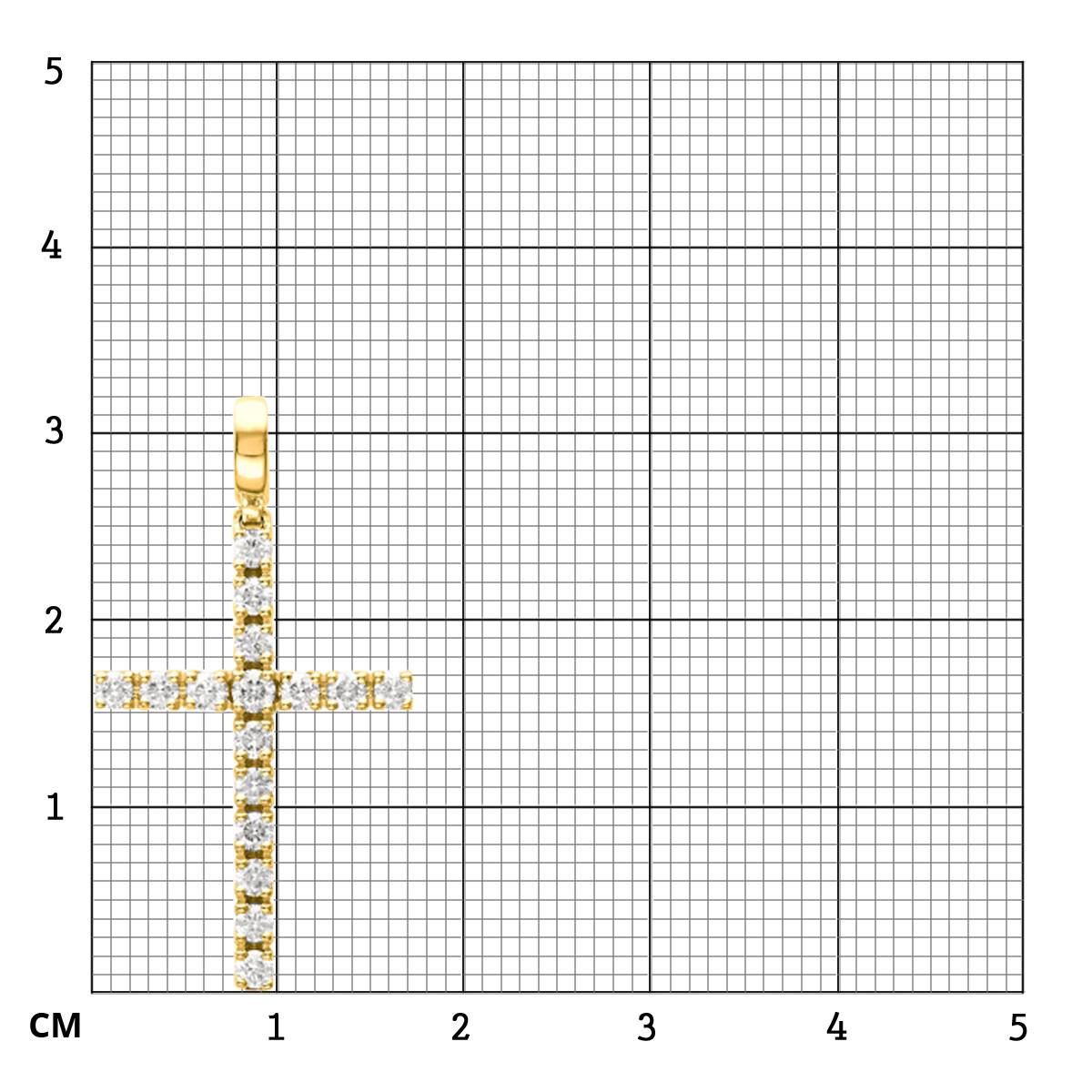 Подвеска крест из жёлтого золота с бриллиантами (031425)