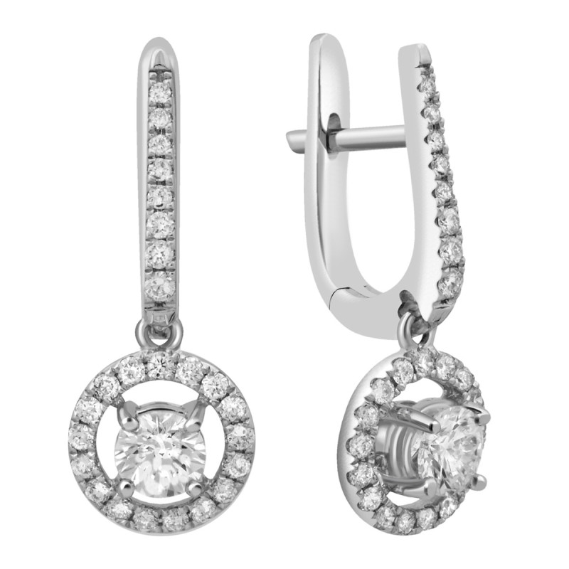 Серьги из белого золота с бриллиантами (042629)