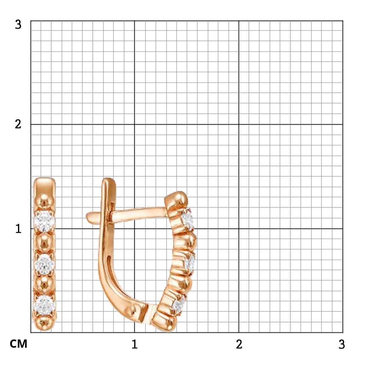 Детские серьги из красного золота с фианитами (039130)