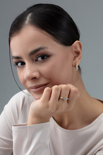 Кольцо из белого золота с бриллиантами (059468)
