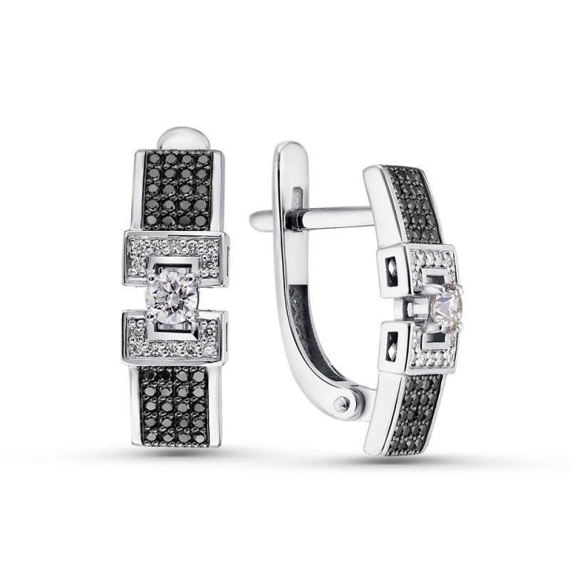 Серьги из белого золота с бриллиантами (052915)