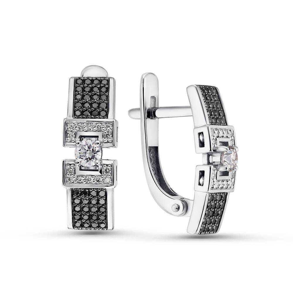 Серьги из белого золота с бриллиантами (052915)