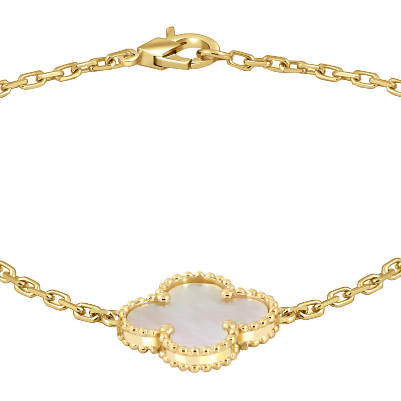 Браслет из жёлтого золота с перламутром (058551)