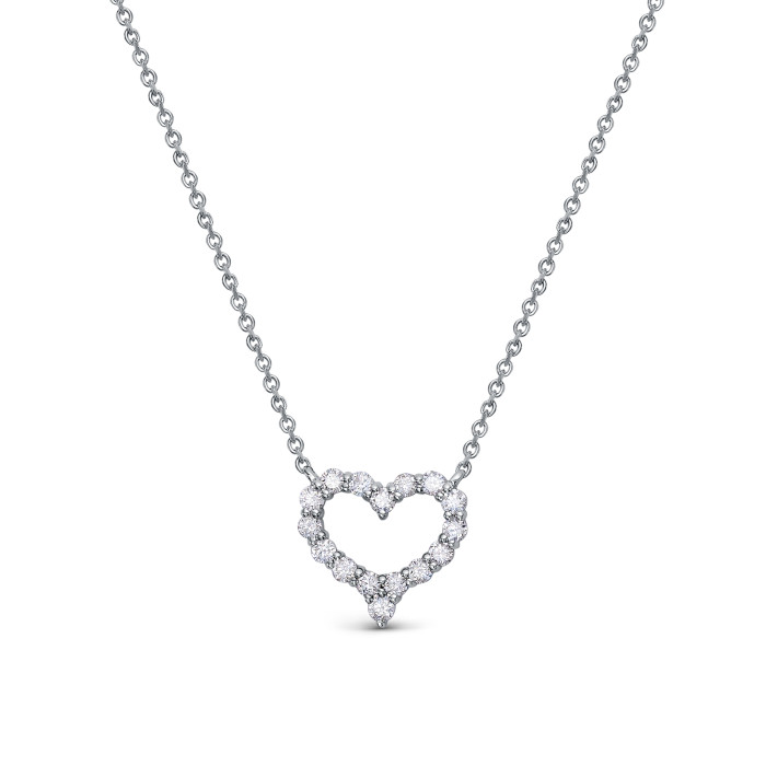 Колье из платины с бриллиантами "Сердце" (058548)
