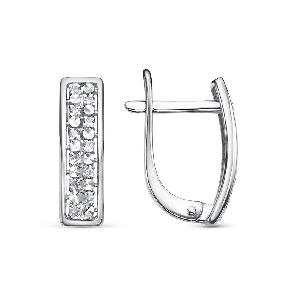 Серьги из белого золота с бриллиантами (061310)