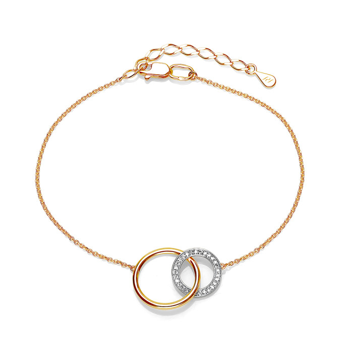 Браслет из  комбинированного золота с бриллиантами (061336)